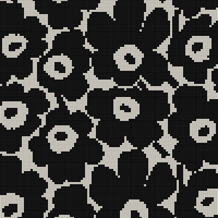Marimekko black and white Mini Unikko cotton fabric, sold by half yard,  56" wide.jpg